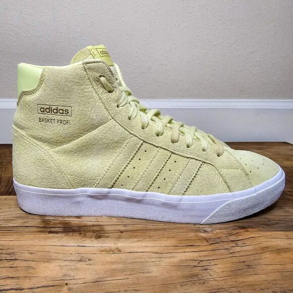 Adidas Basket Prof! Yellow Leather Suede High-Tops Women's Size 8 1/2 - Picture 3 of 16